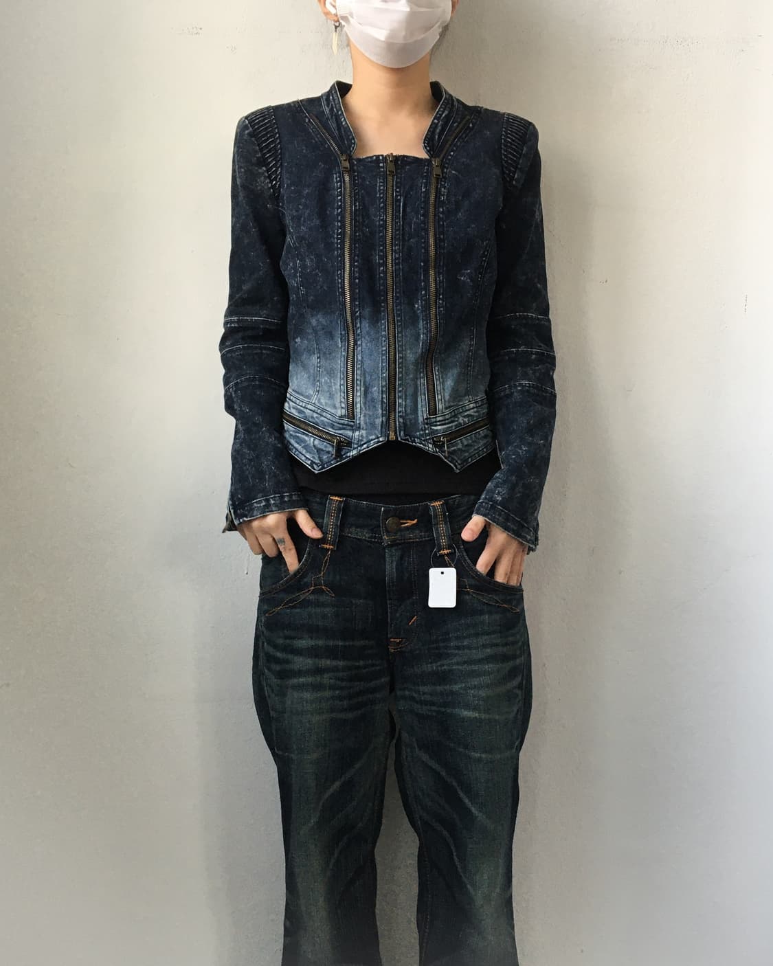 Washing denim rider jacket 상품이미지1