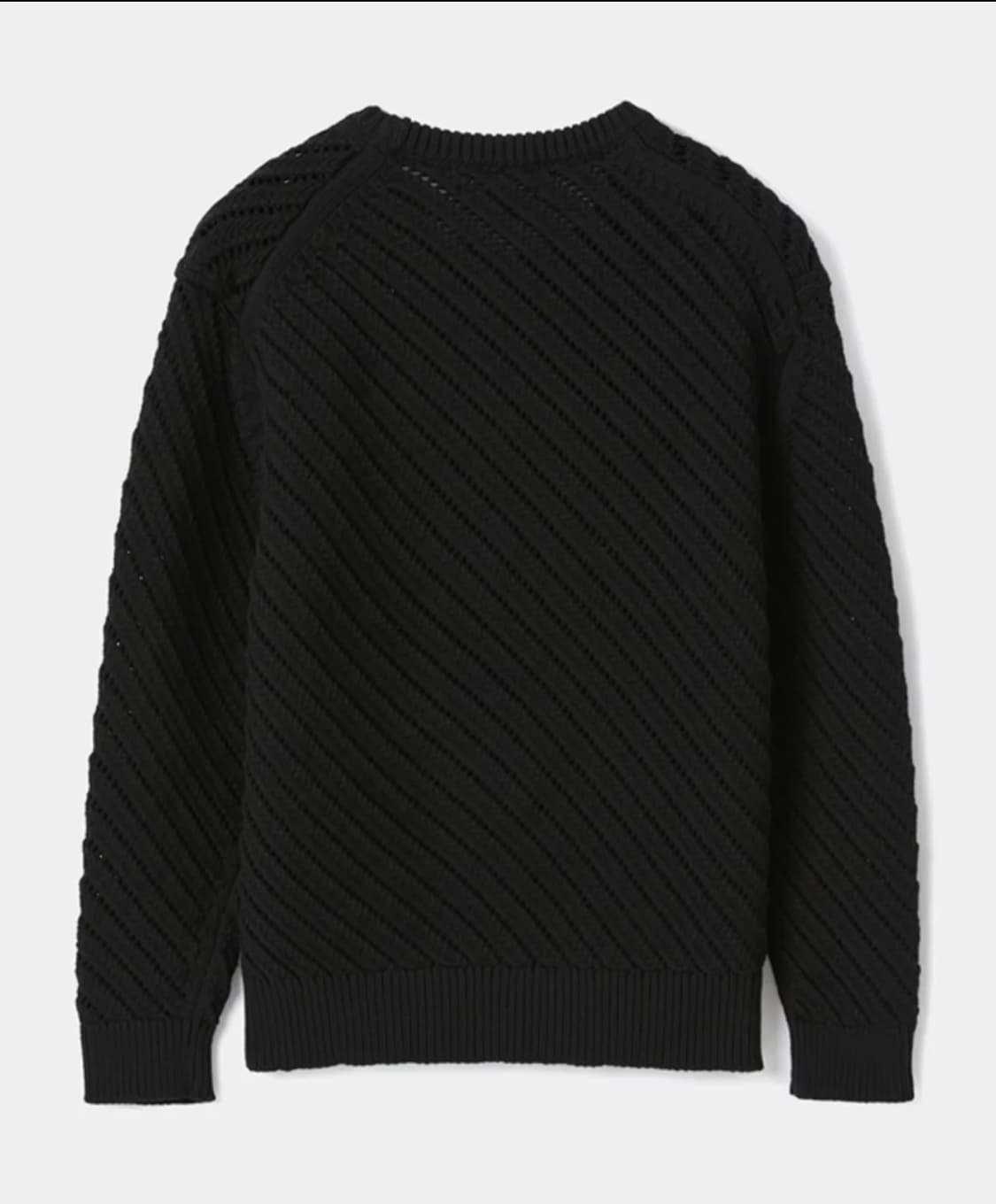 르마드 오블리크 시스루 라운드 니트 스웨터 블랙 2 사이즈 M 상품이미지5