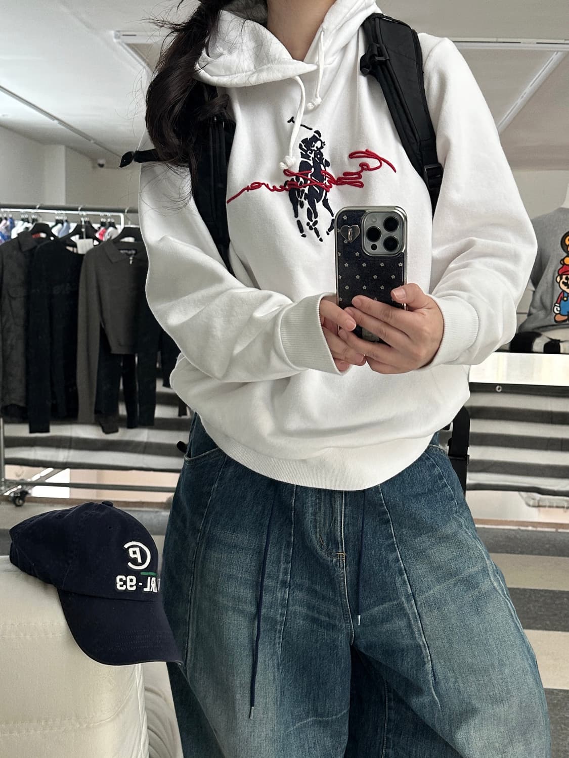 폴로 랄프로렌 빅로고 화이트 후드티  상품이미지1