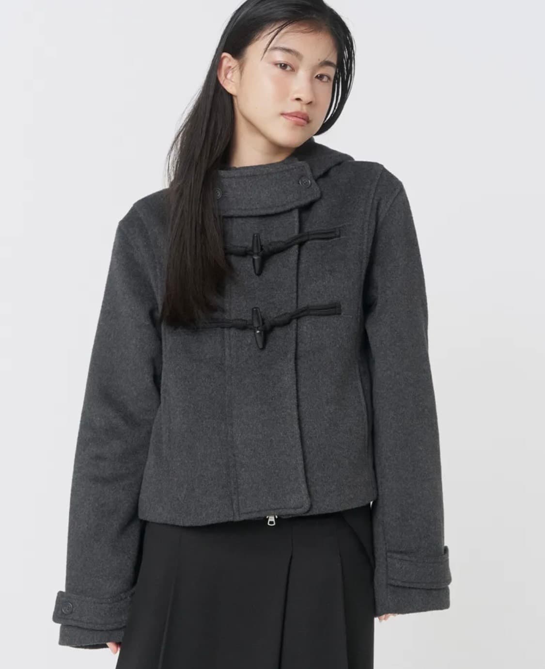 미세키서울 더플 숏 코트 차콜 상품이미지1
