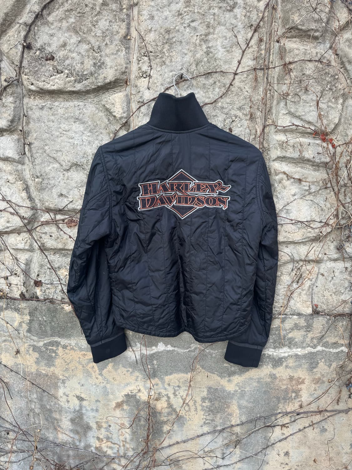 할리데이비슨 빈티지 퀄팅 패딩 봄버 자켓 블랙 m 상품이미지2