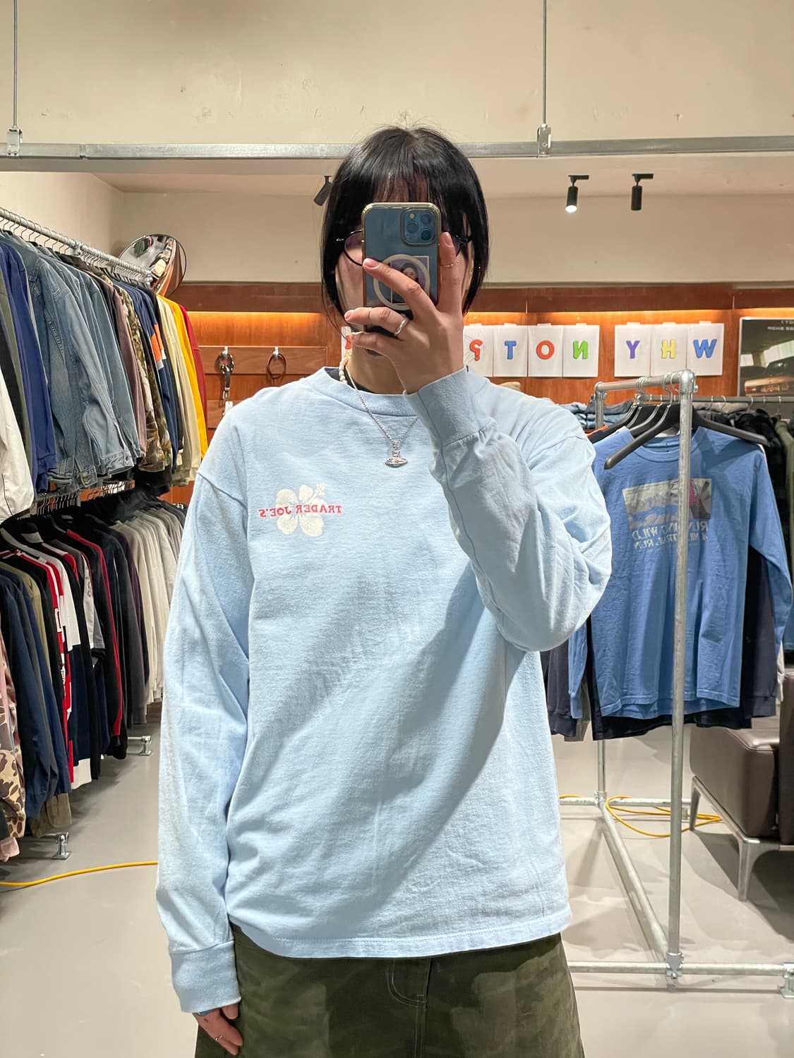 빈티지 롱슬리브 티셔츠(스카이블루)  상품이미지2