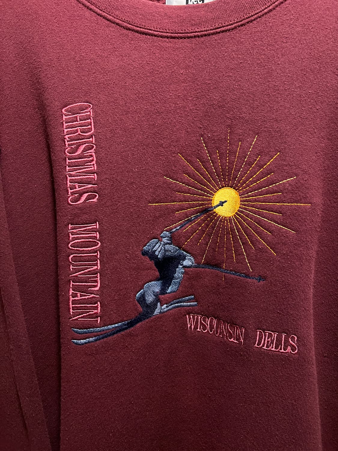 [L]90's Lee Made in USA 마운틴 스키 버건디 스웻셔츠 상품이미지3