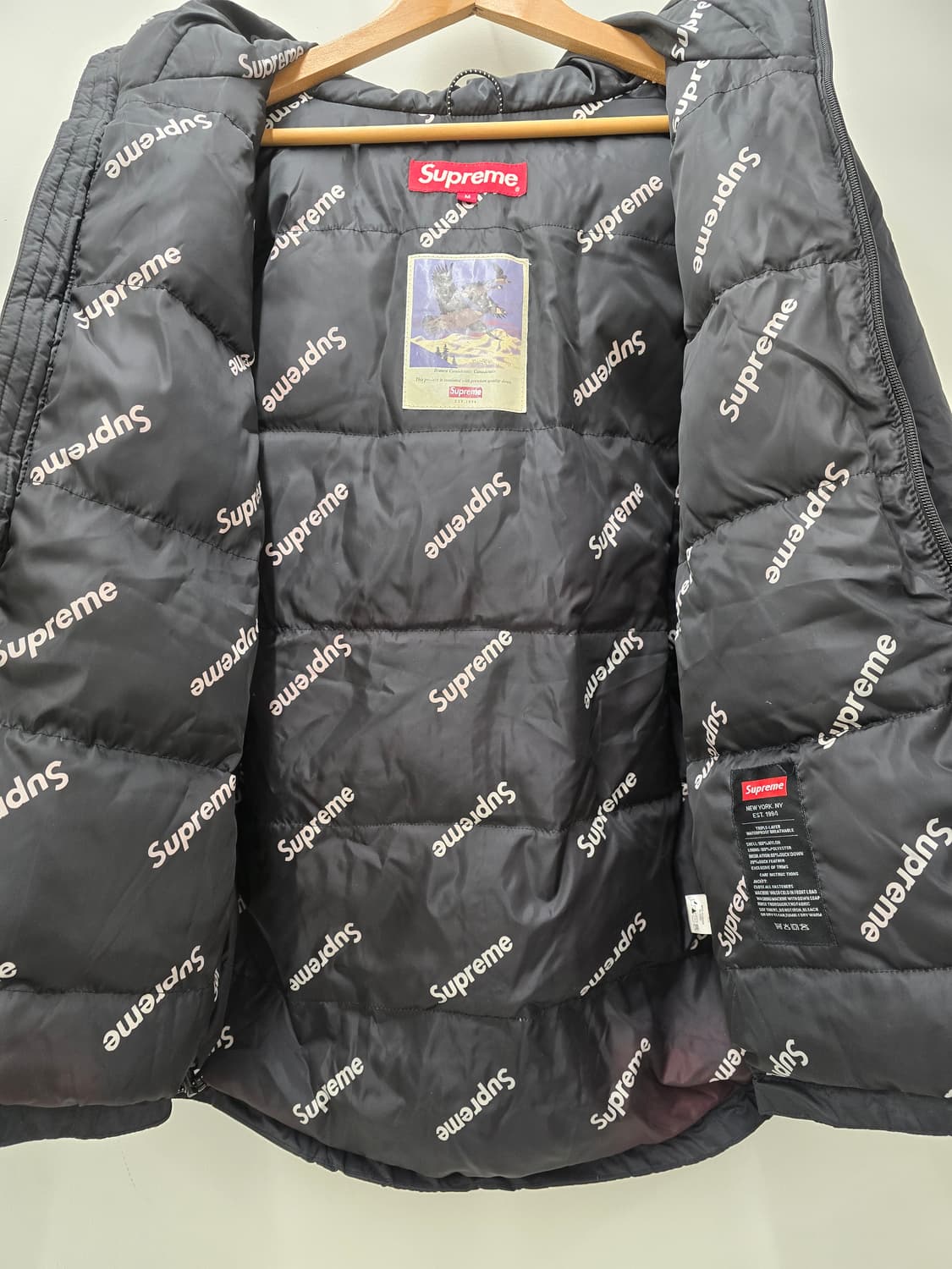 슈프림 트리플 레이어 방수통기성 덕다운 패딩자켓.   싸이즈 95 M.  상품이미지5