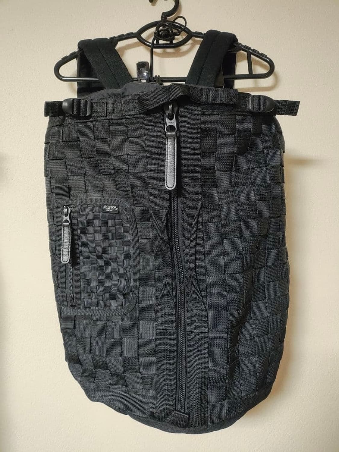 포터 위빙 디테일 백팩 블랙 상품이미지1