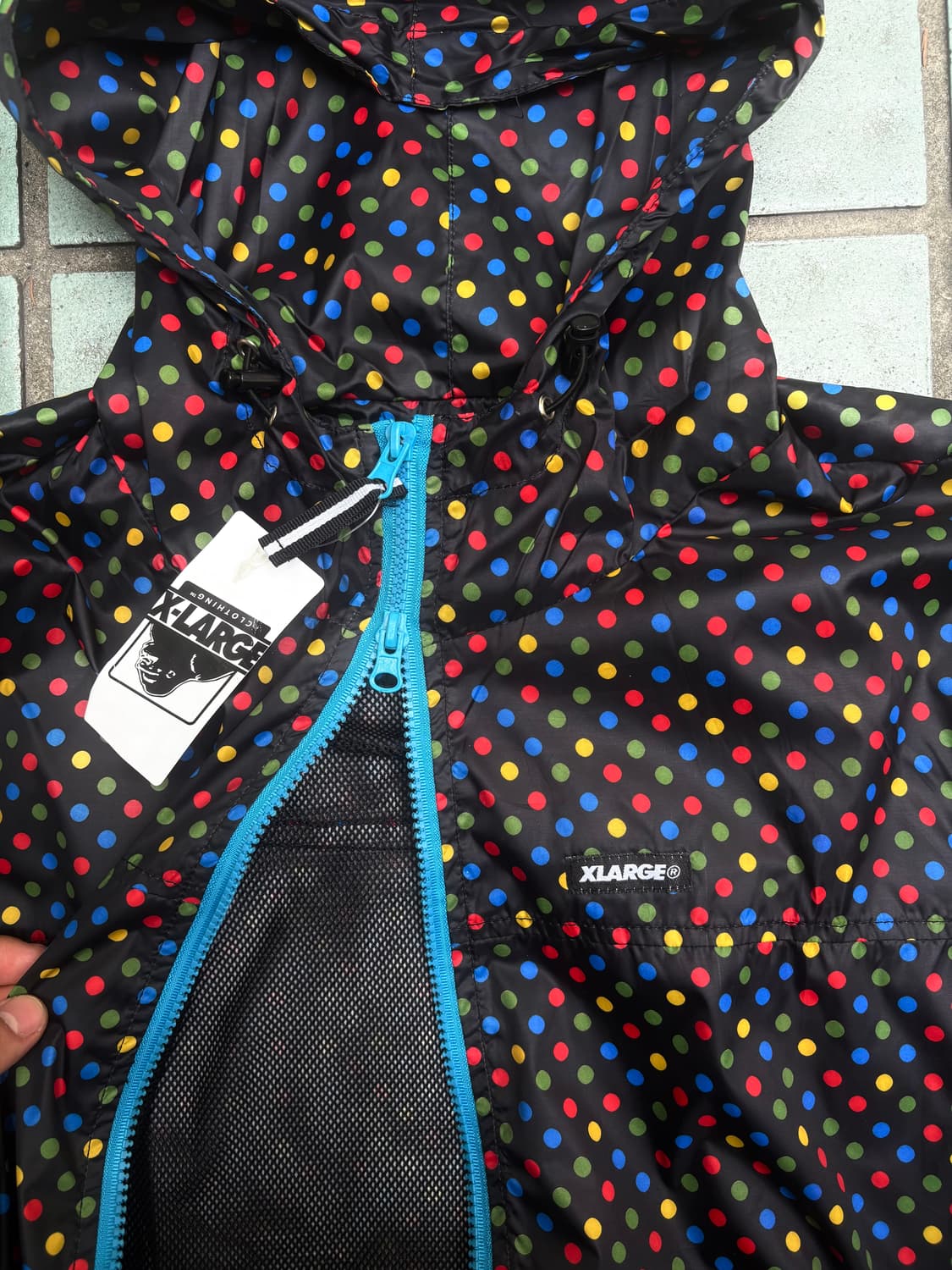 X-LARGE 엑스라지 도트 땡땡이 바람막이 새상품 M,L 상품이미지8