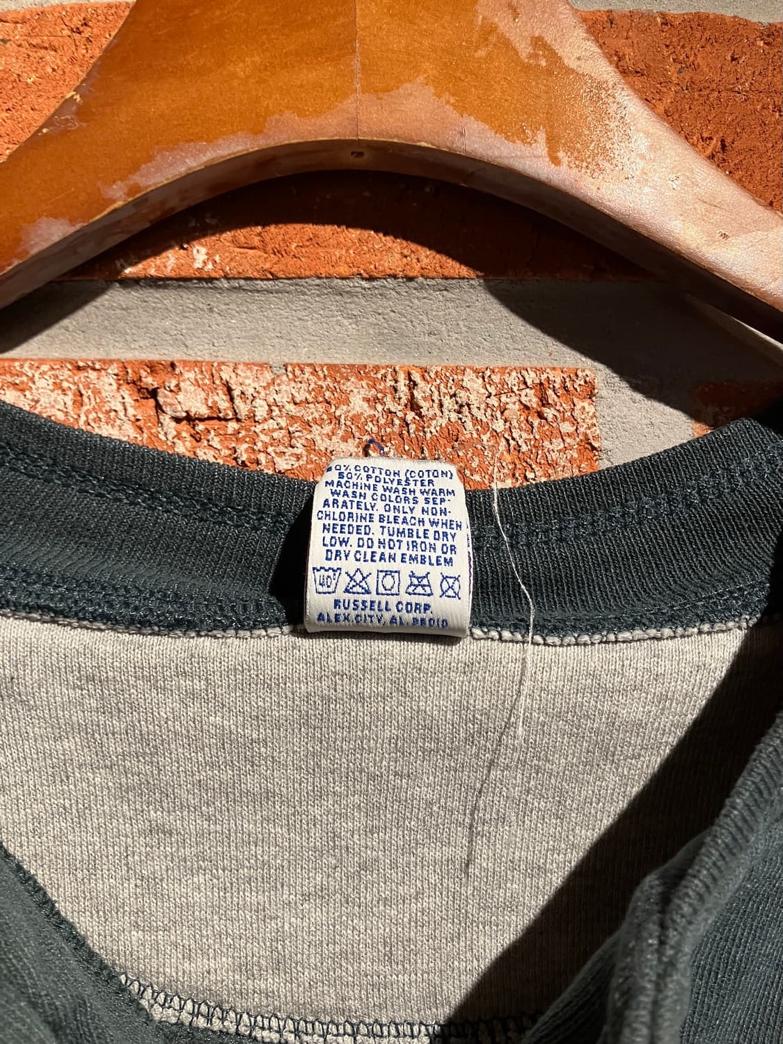 90s USA 빈티지 러셀 헨리넥 스웻 셔츠 맨투맨 상품이미지6