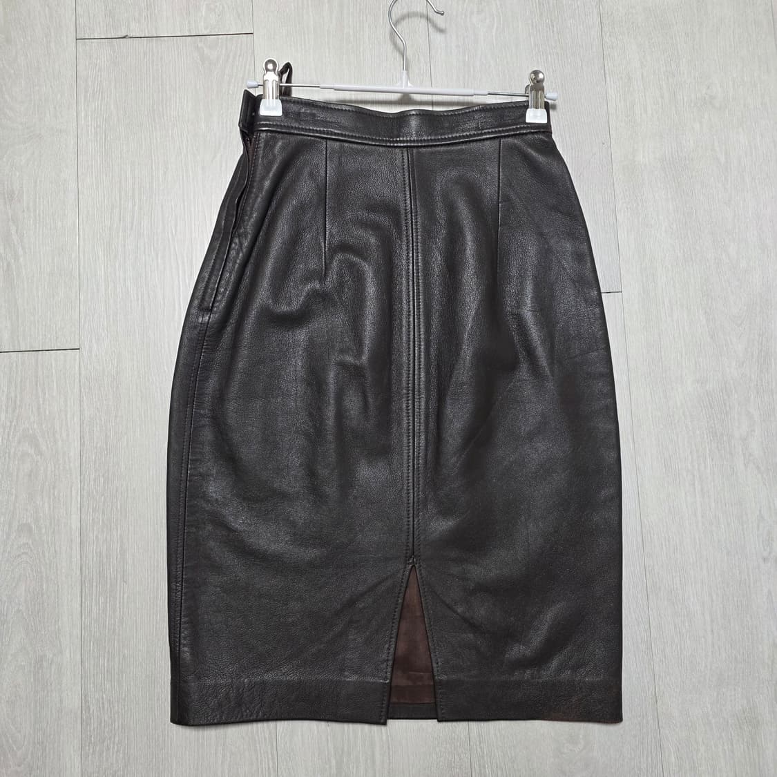 일본제 양가죽 100% 미디 스커트 진갈색 상품이미지2