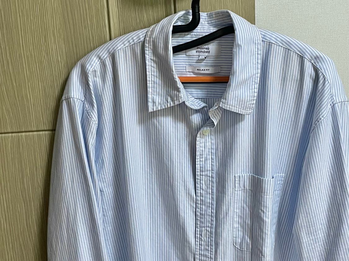 (미착용) 무신사 스탠다드 옥스포드 스트라이프 셔츠 상품이미지2