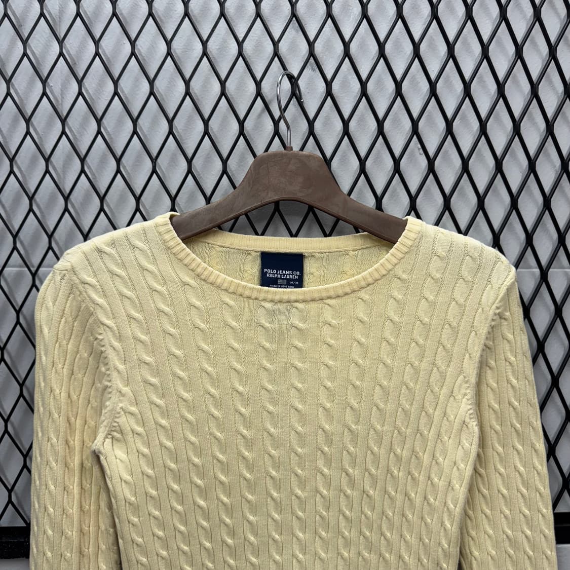 폴로 랄프로렌 케이블 니트 성조기 자수 로고 포인트 아이보리 상품이미지3