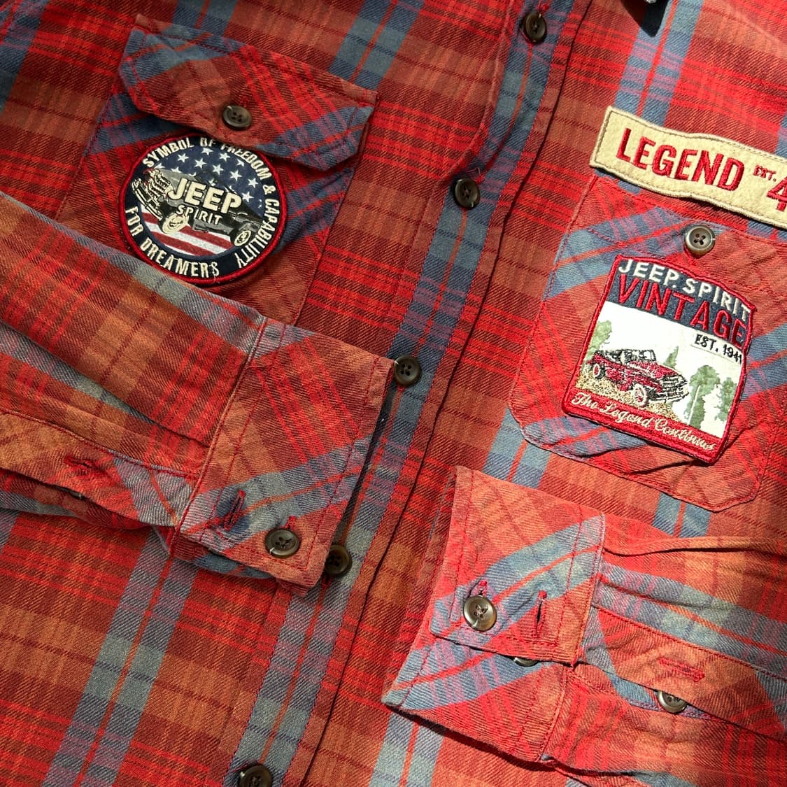 Jeep 버건디 패치로고 아메카지 셔츠 상품이미지4