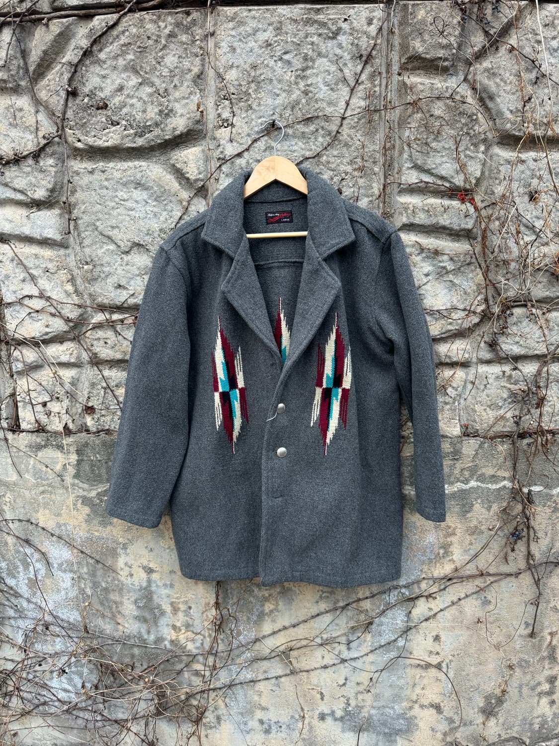 옥토퍼스 아미 나바호 패턴 오르테가 스타일 치마요 자켓 그레이 L 상품이미지1