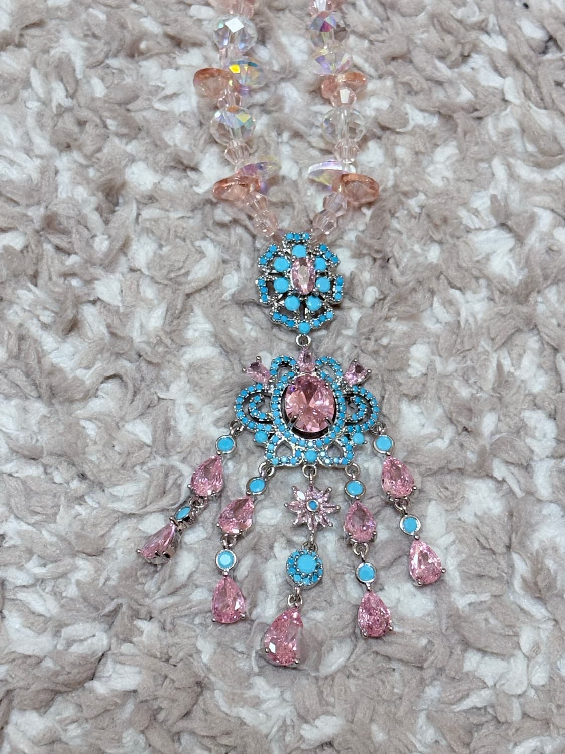 엔젤 러브 하늘 핑크 목걸이🦋 상품이미지2