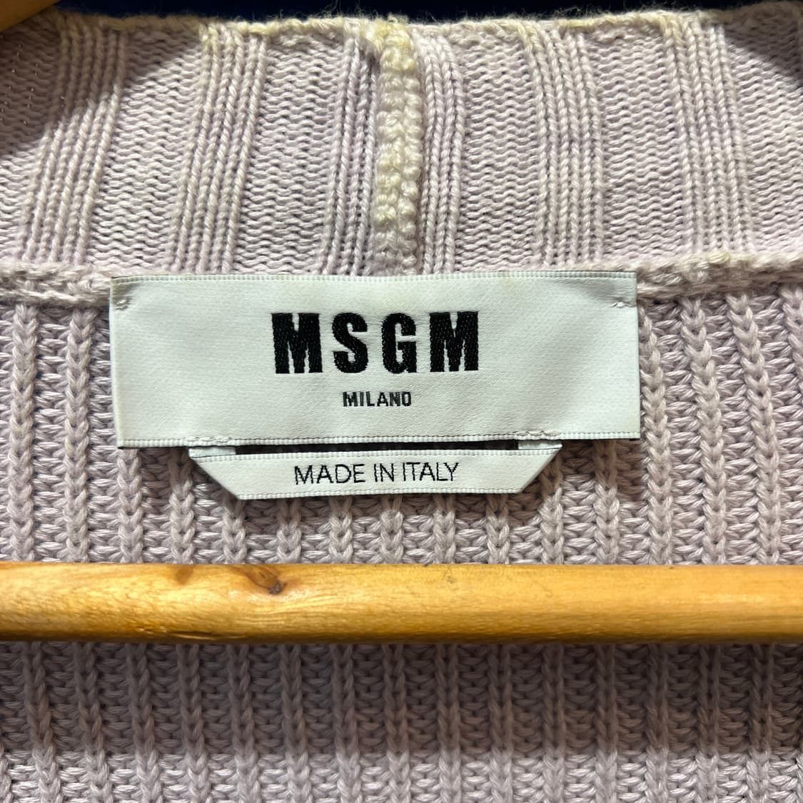 MSGM 그레이,형광 배색 니트 가디건 상품이미지3