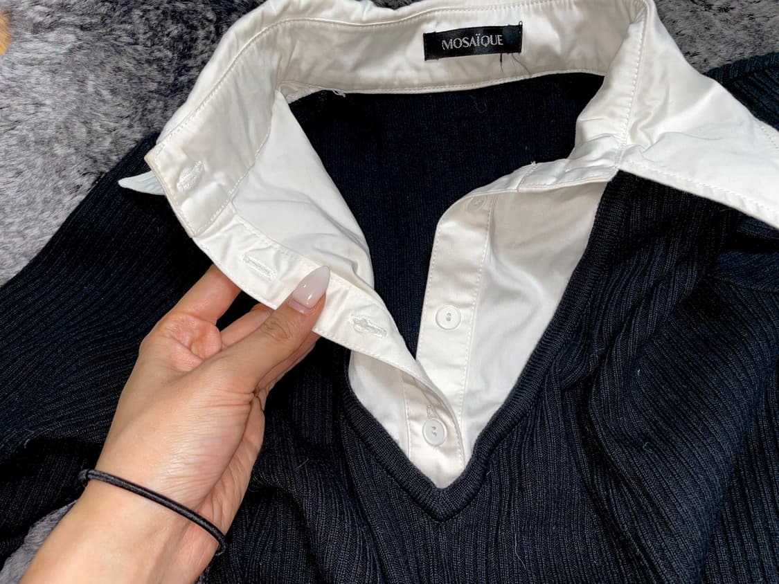 Pijomul vintage layered collar knit 상품이미지3