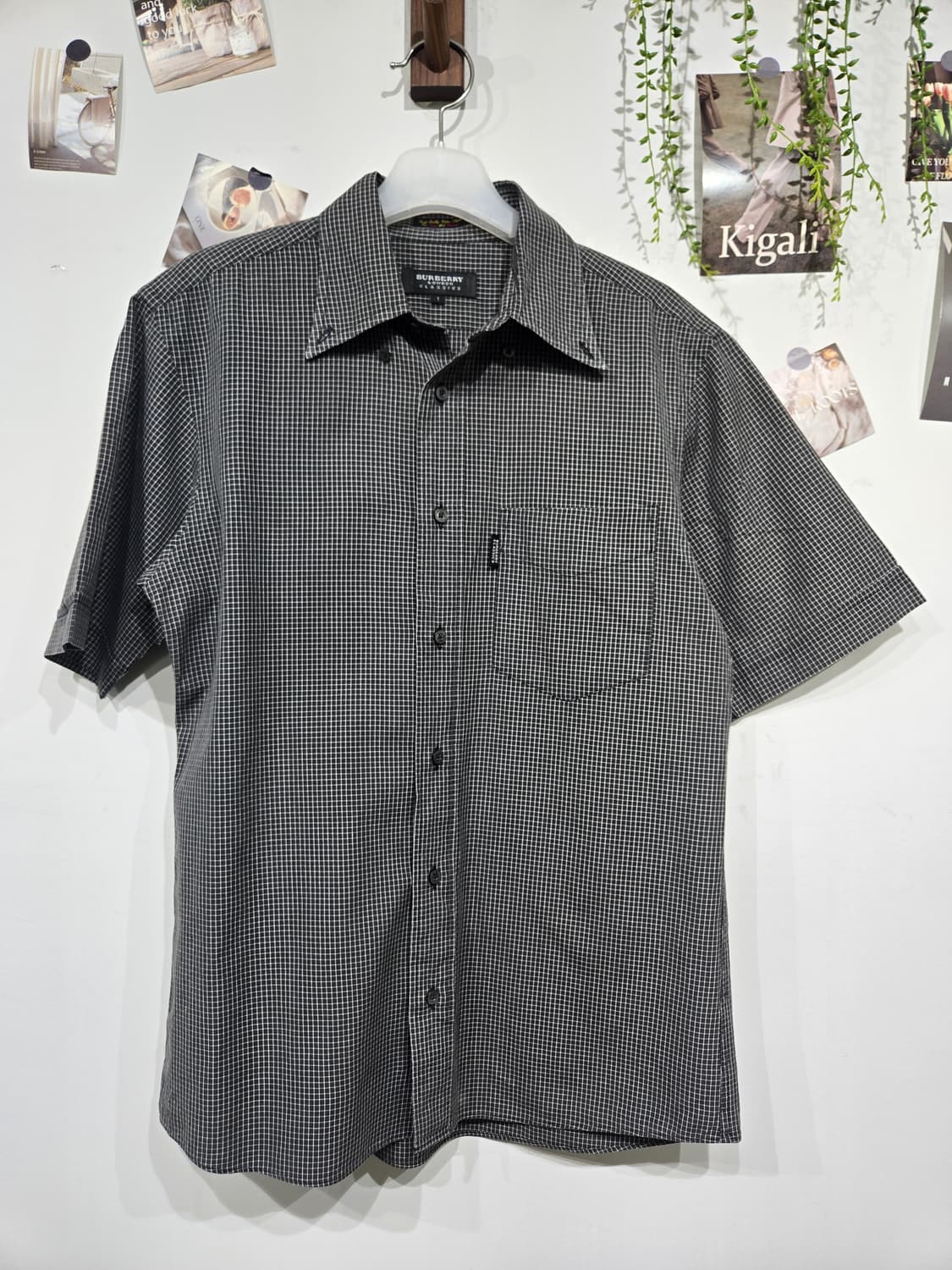 버버리 체크 반팔 남방 셔츠 상품이미지3