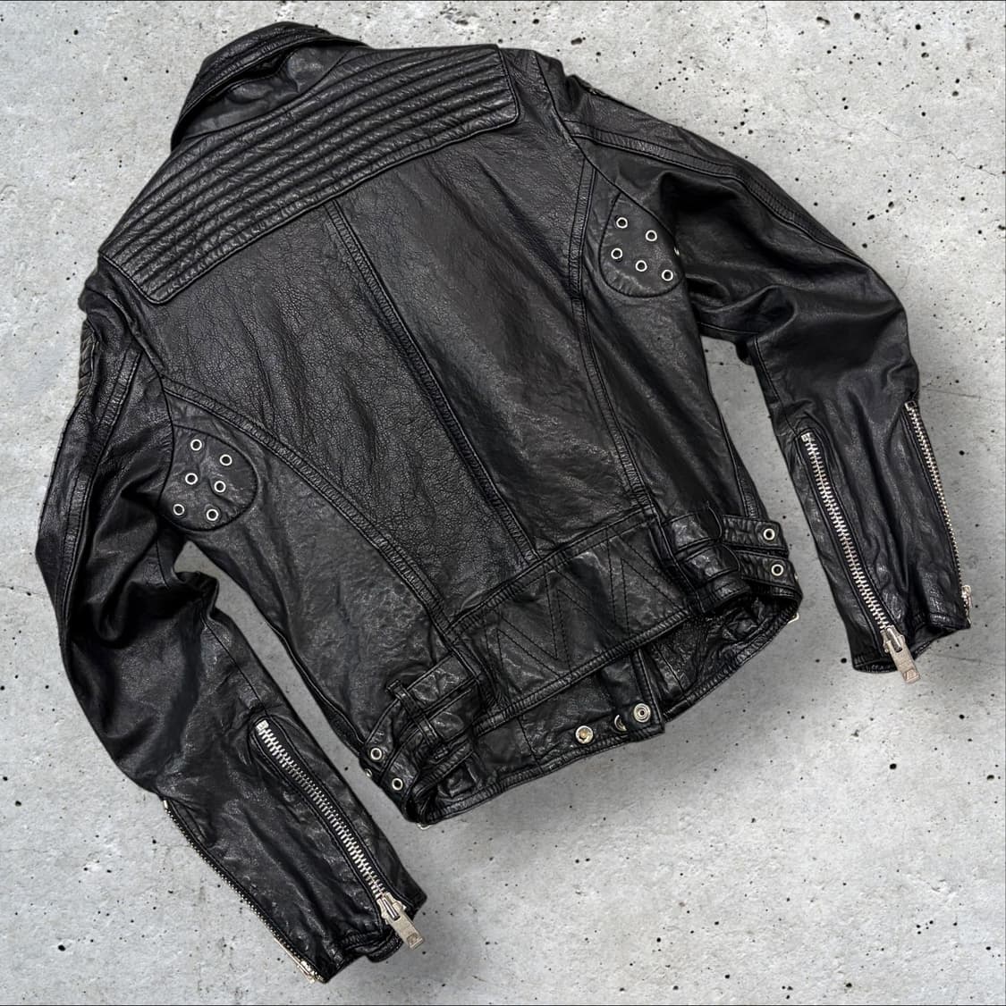 [55] 이태리 웨스턴 블랙 양가죽 레더 바이커 자켓 D270 상품이미지2