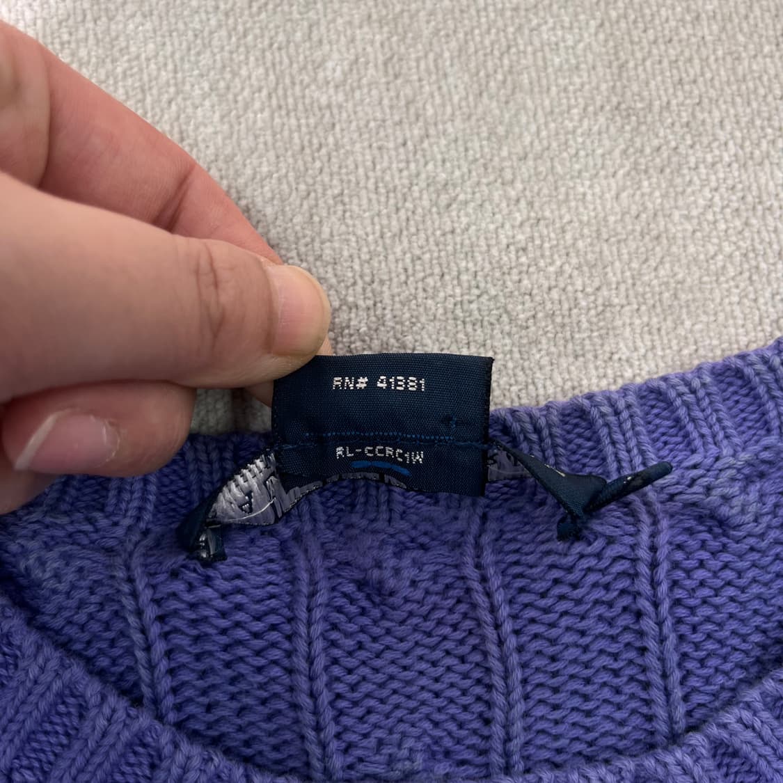 W 90 폴로랄프로렌 라벤더 퍼플 꽈배기 니트 상품이미지4