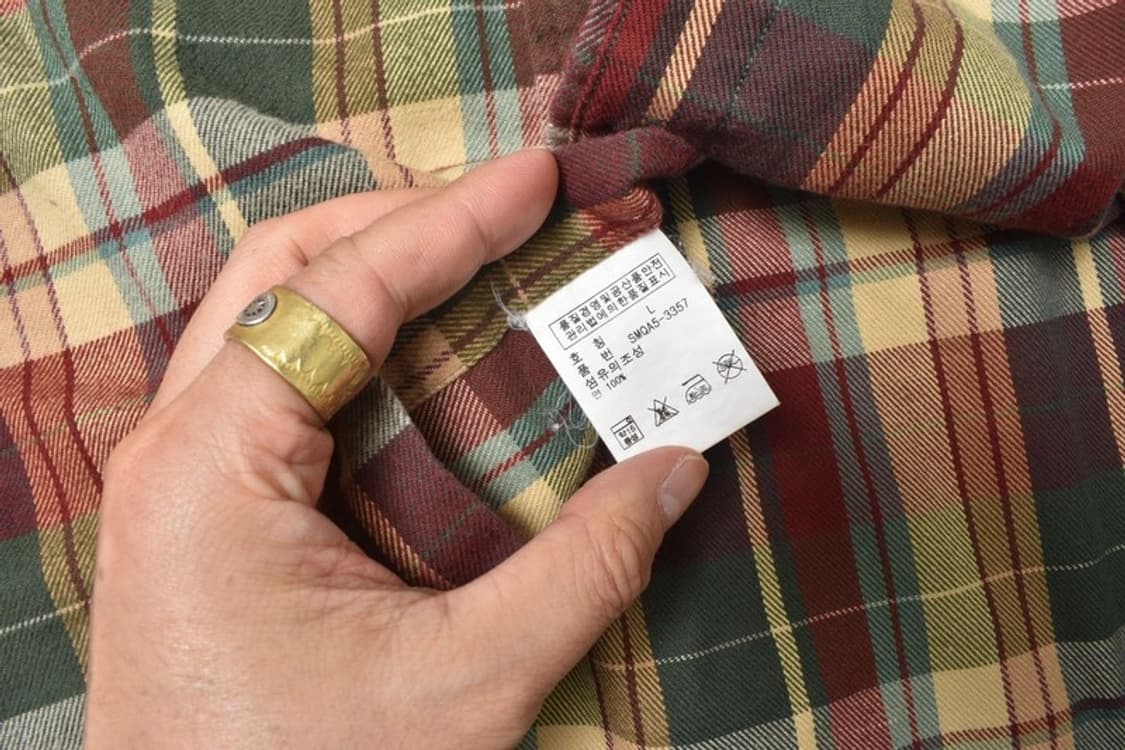 폴로 랄프로렌 암패치 체크 셔츠 남방 L N1252 상품이미지5