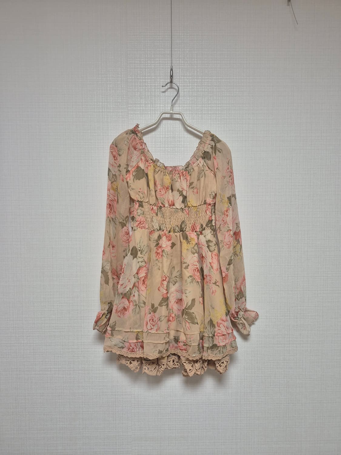 리즈리사 히메갸루 베이지플로럴 원피스 상품이미지4