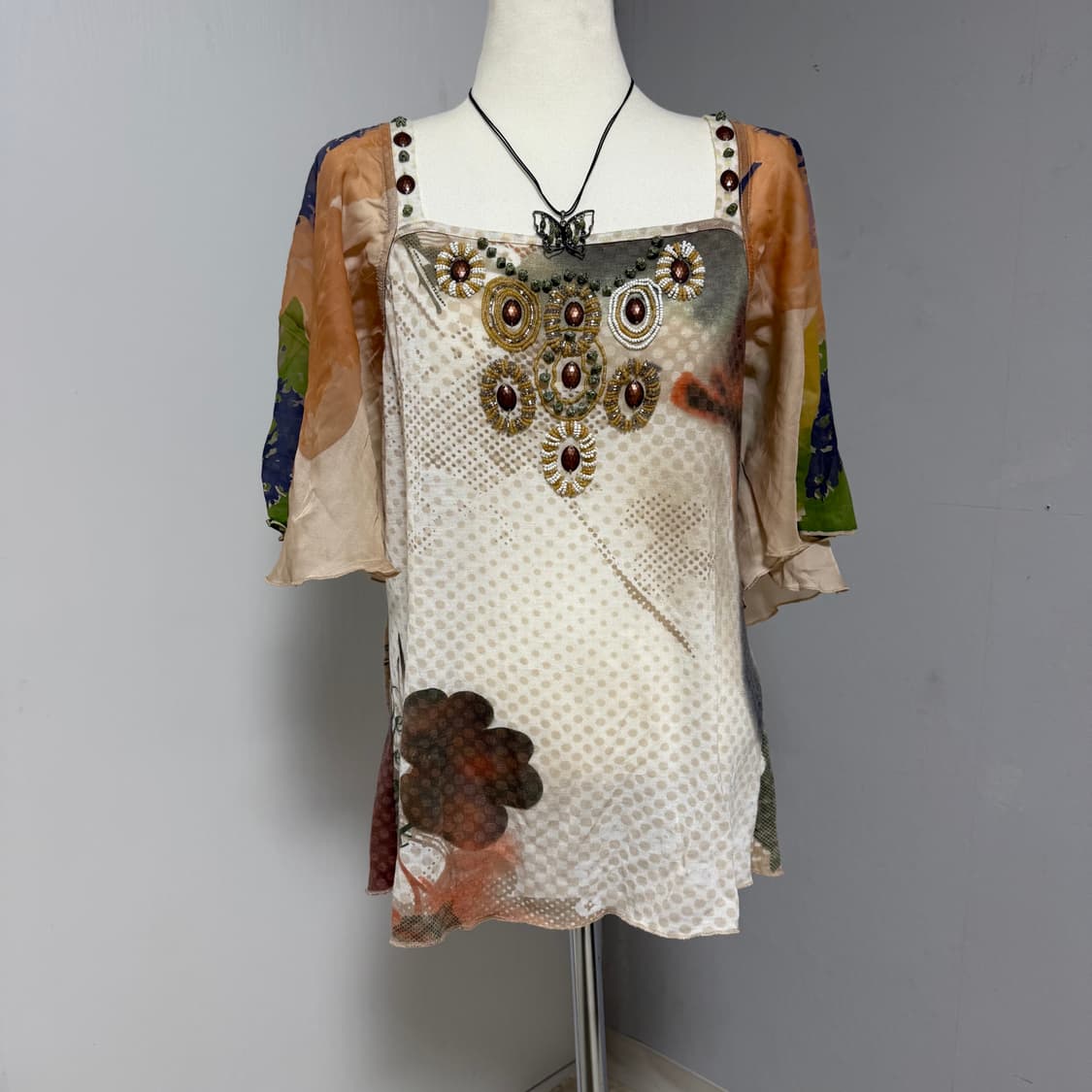 히피 오리엔탈 스퀘어넥 오프숄더  상품이미지1