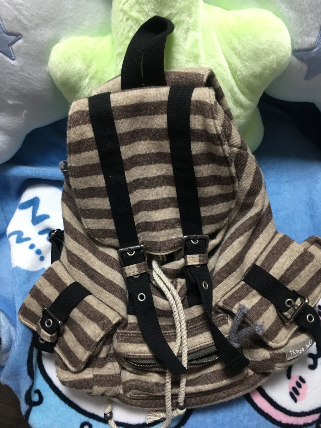 [tensedance]탠스댄스 파히섬 울 스트라이프 백팩 브라운 상품이미지1