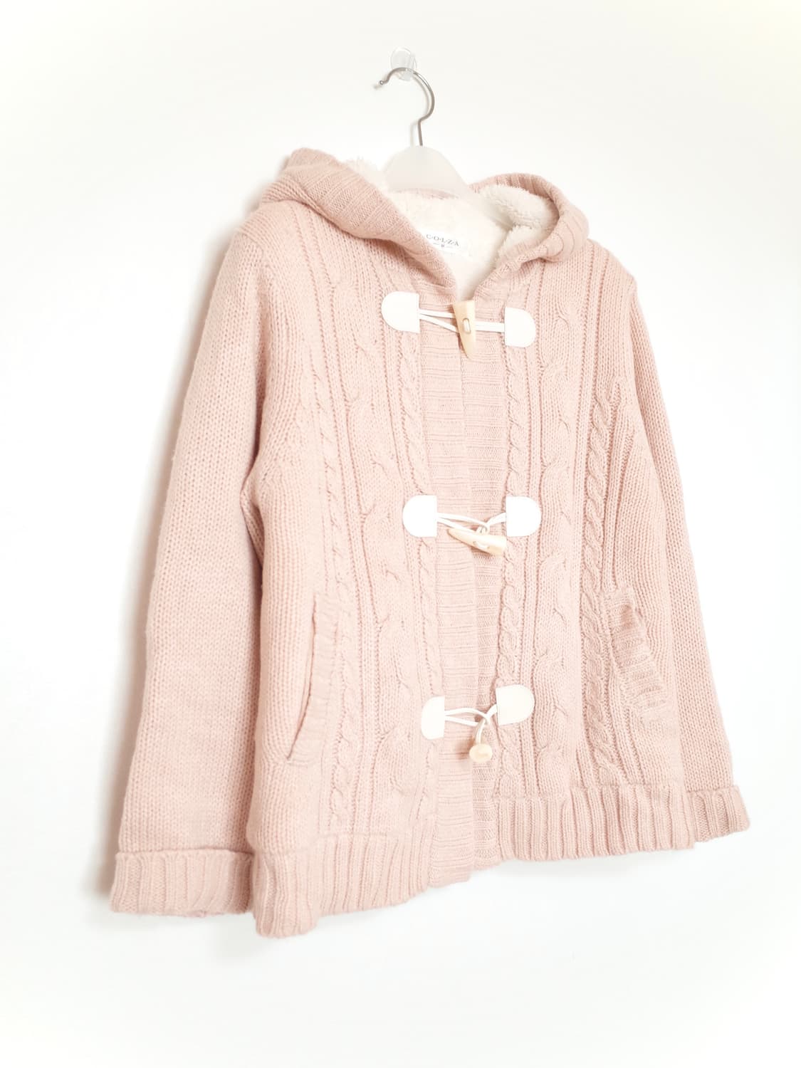 Colza 토글 후드 퍼 가디건 상품이미지1