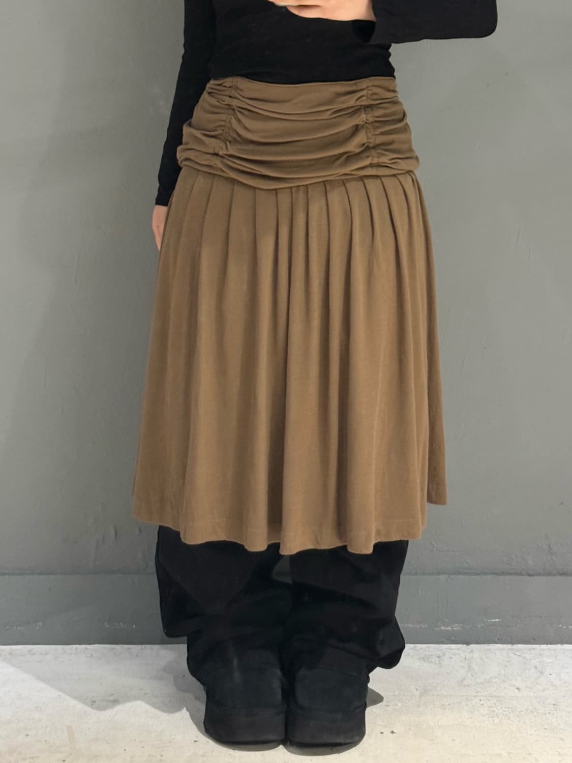 hirring detail pleats line skirt  상품이미지2