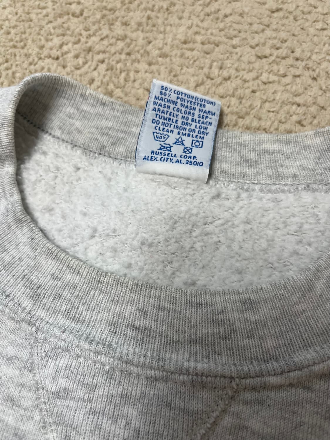 90s 러셀 스웻 셔츠 밝은 그레이 usa 상품이미지7