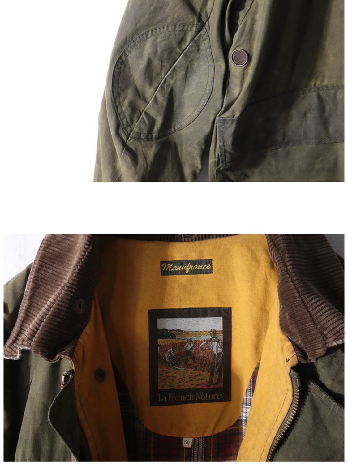[50] Monogramme 왁스 필드 바버 자켓 올리브 카키 상품이미지4