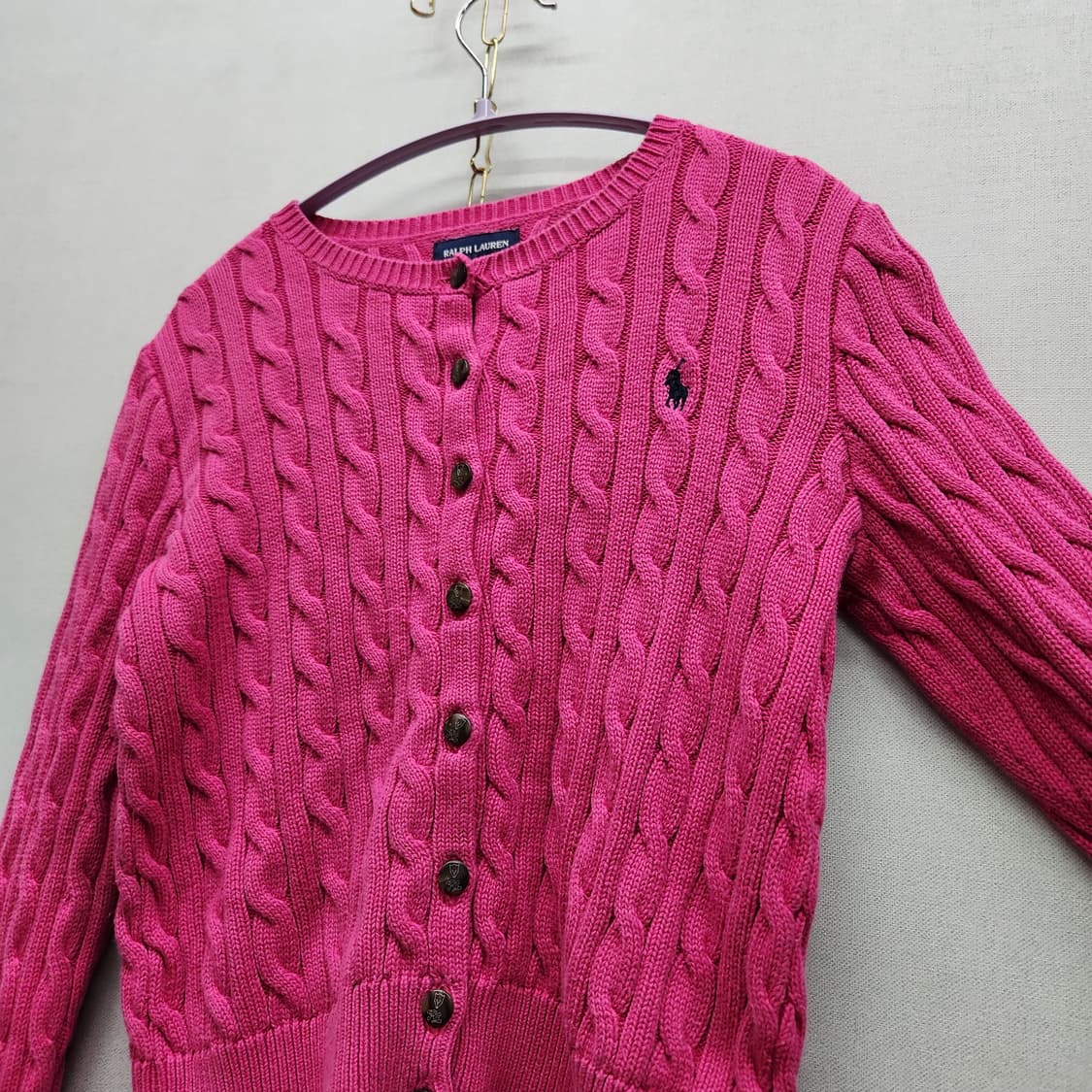 폴로랄프로렌 로고 크롭 케이블 니트 가디건  S 상품이미지3