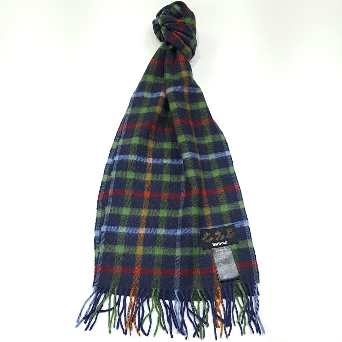 MX532 바버 00s 울캐시미어 타탄체크 네이비 머플러목도리 상품이미지1