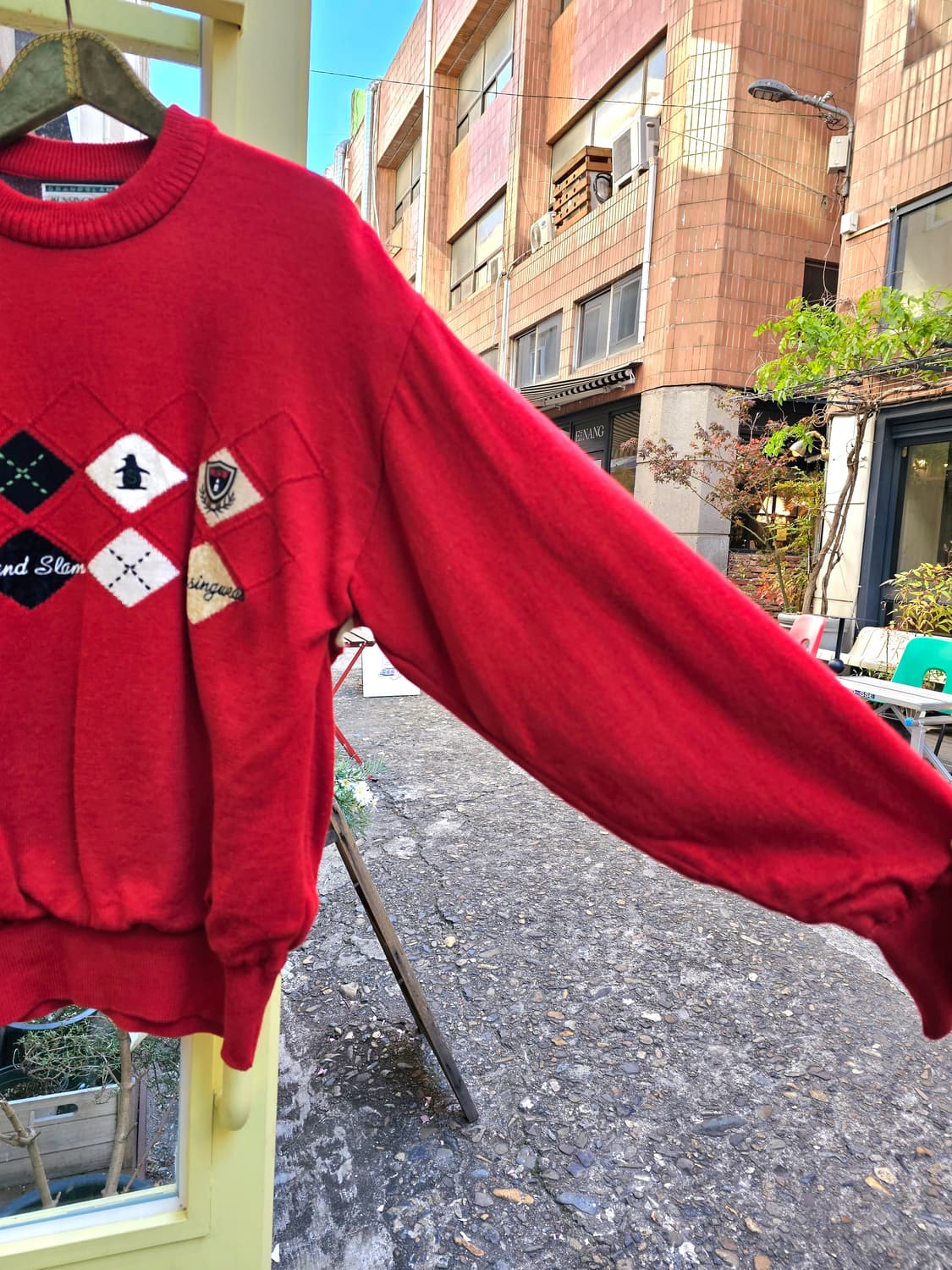 Munsingwear 레드 윈드스토퍼 울니트 상품이미지5