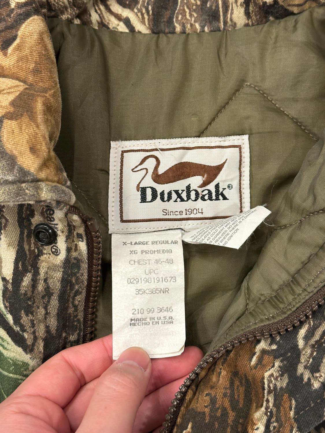 90s Duxbak USA 덕스백 리얼트리 카모 헌팅자켓 XL 상품이미지6