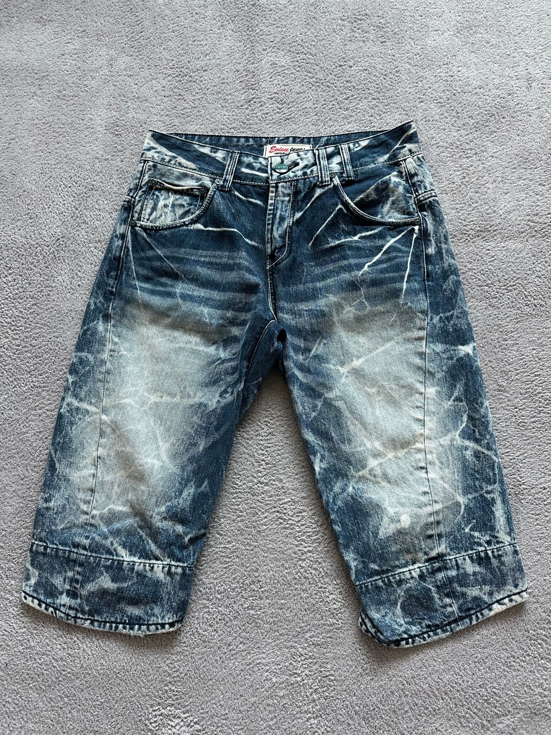 에비수 워싱 하프 신치백 데님팬츠 반바지 7부~8부 상품이미지2