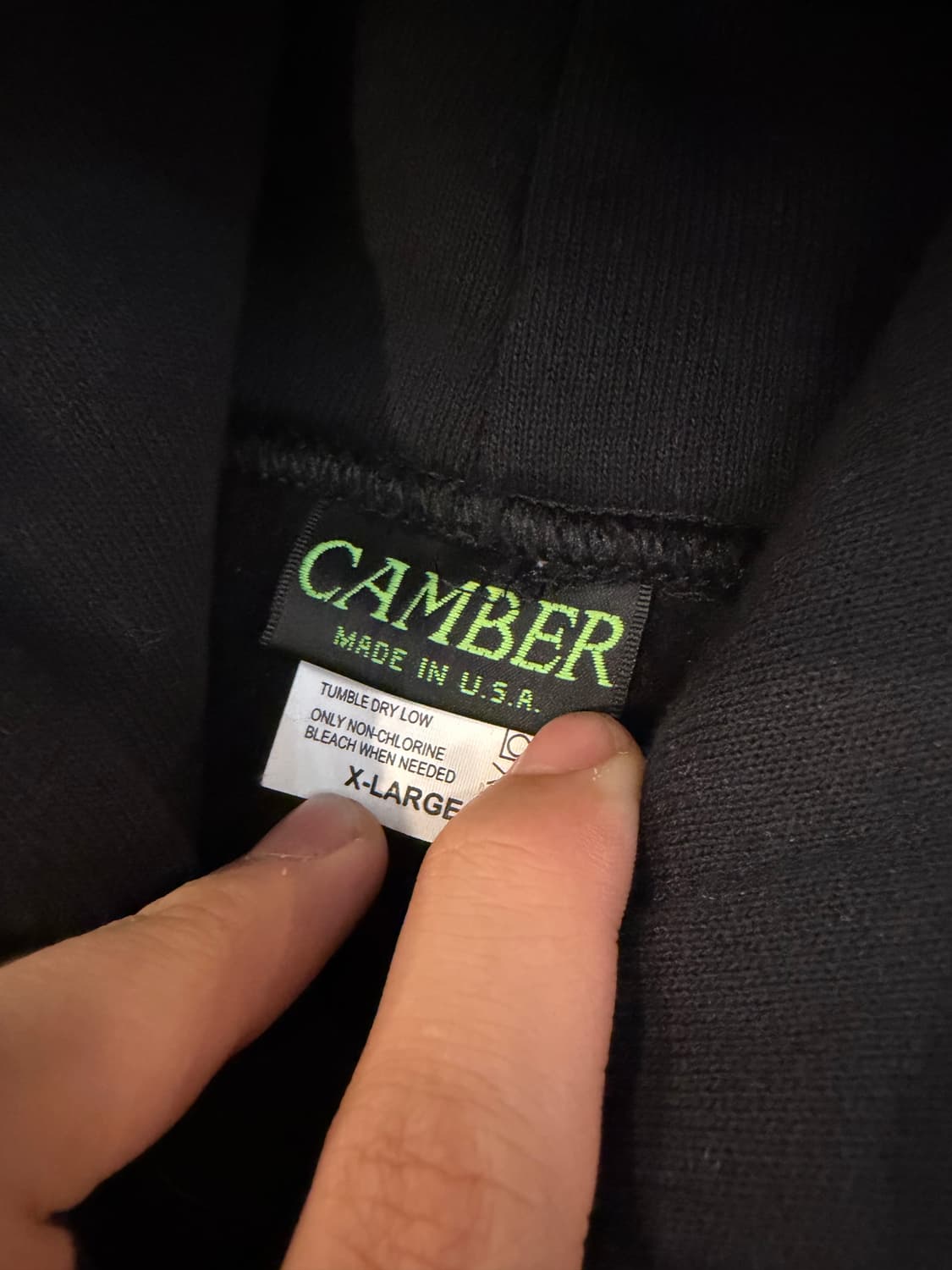 캠버 헤비웨이트 리버스위브 후드티 블랙 상품이미지3