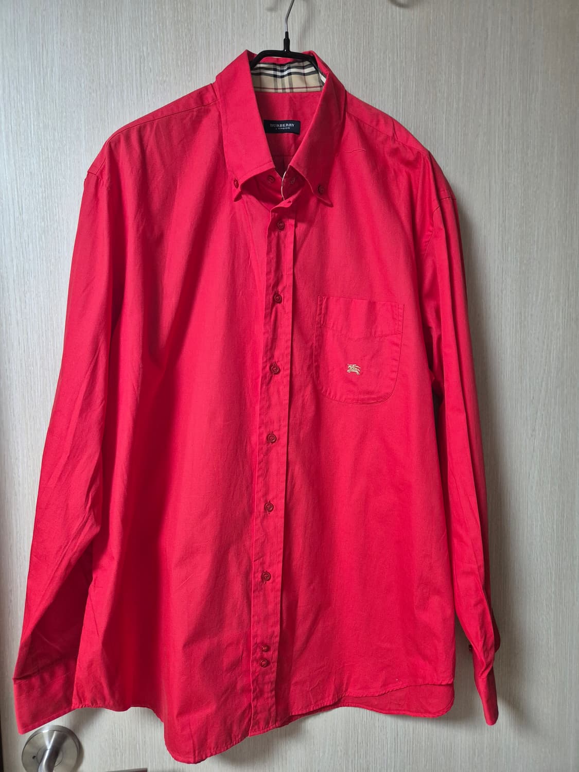 (정품) 버버리 레드 셔츠 체크라인 셔츠 남방 6  상품이미지1
