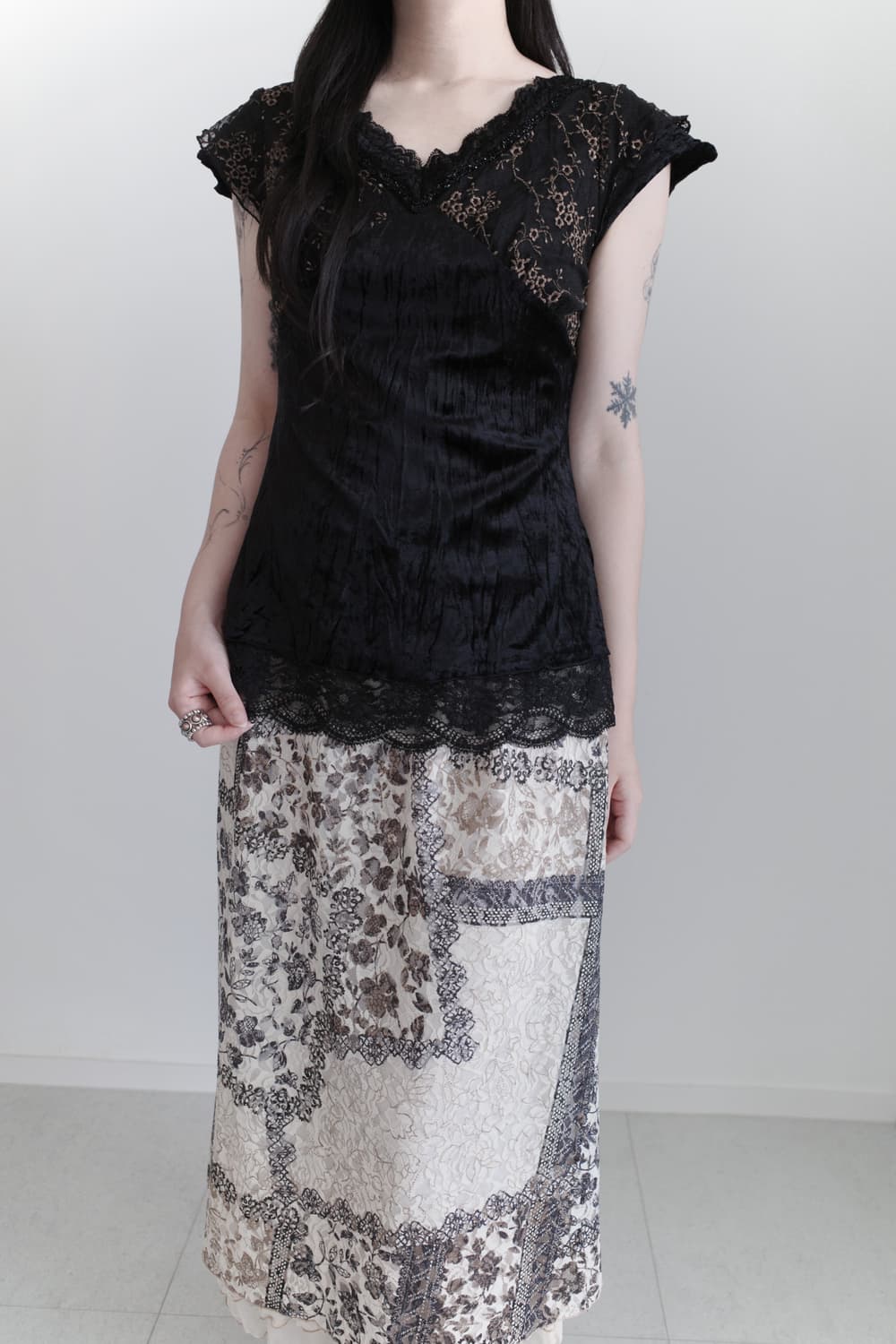 velvet flower blouse 상품이미지6