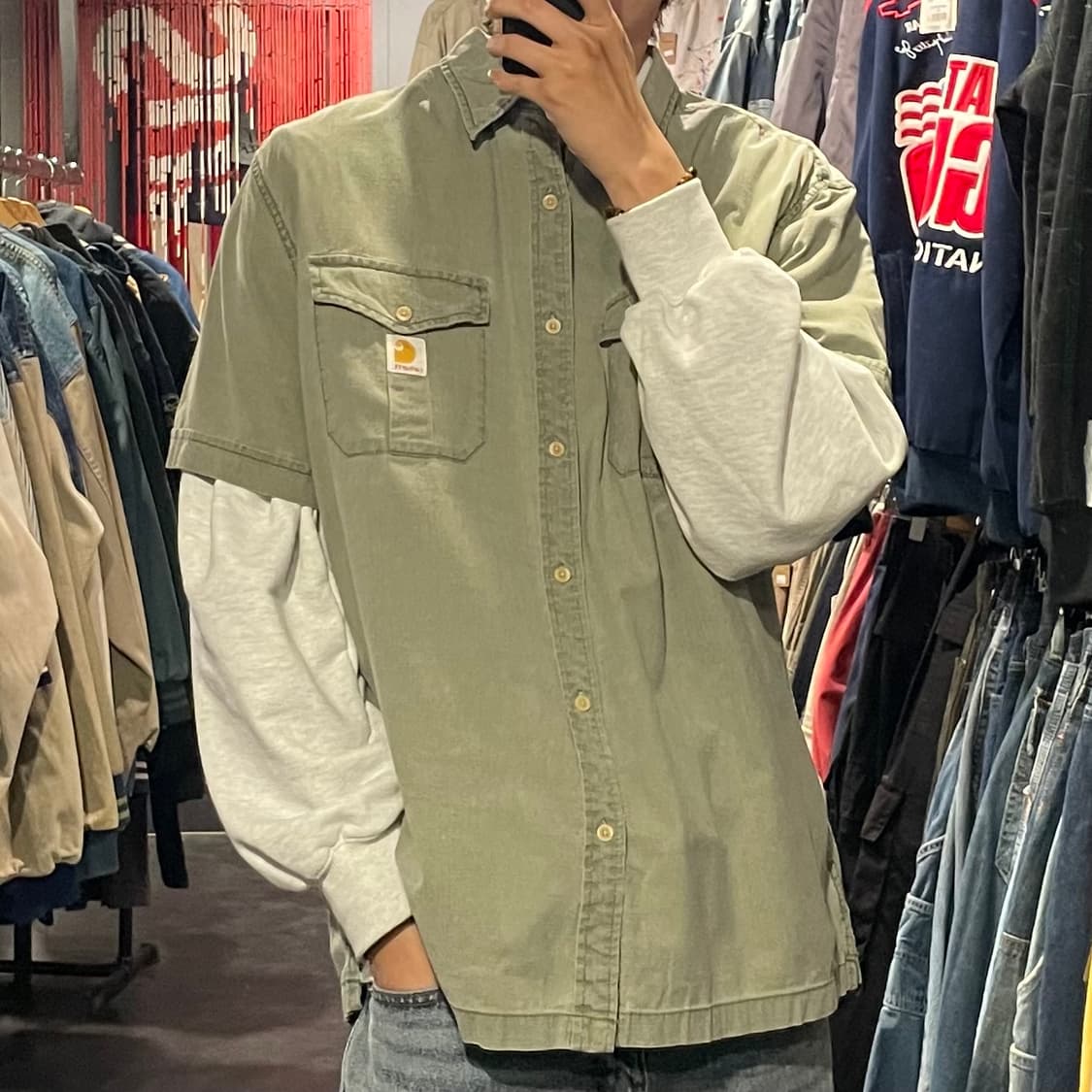[IM] carhartt 칼하트 연카키 반팔셔츠 상품이미지3