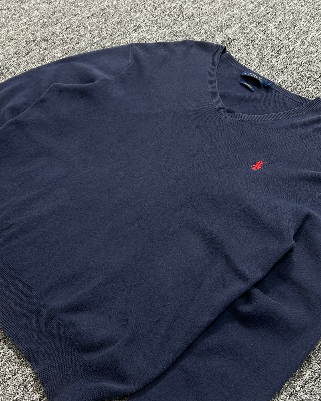 폴로 랄프로렌 네이비 피마코튼 브이넥 니트  상품이미지3