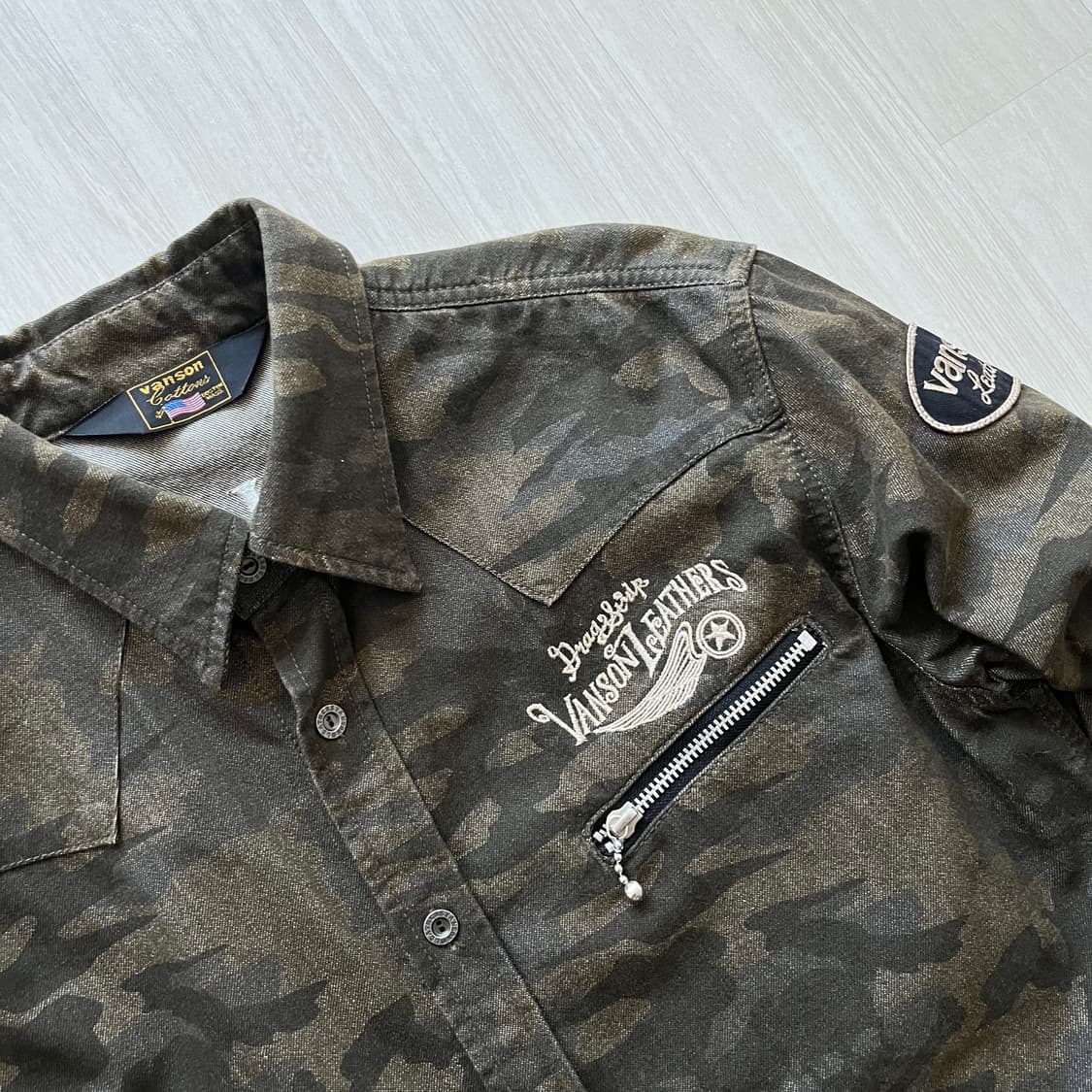 Vanson Leathers . 밴슨 스컬카모 셔츠 상품이미지7