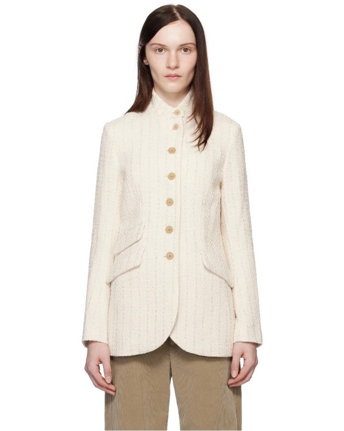 랙앤본 오프화이트 슬레이드 롱 트위드 블레이저 상품이미지1