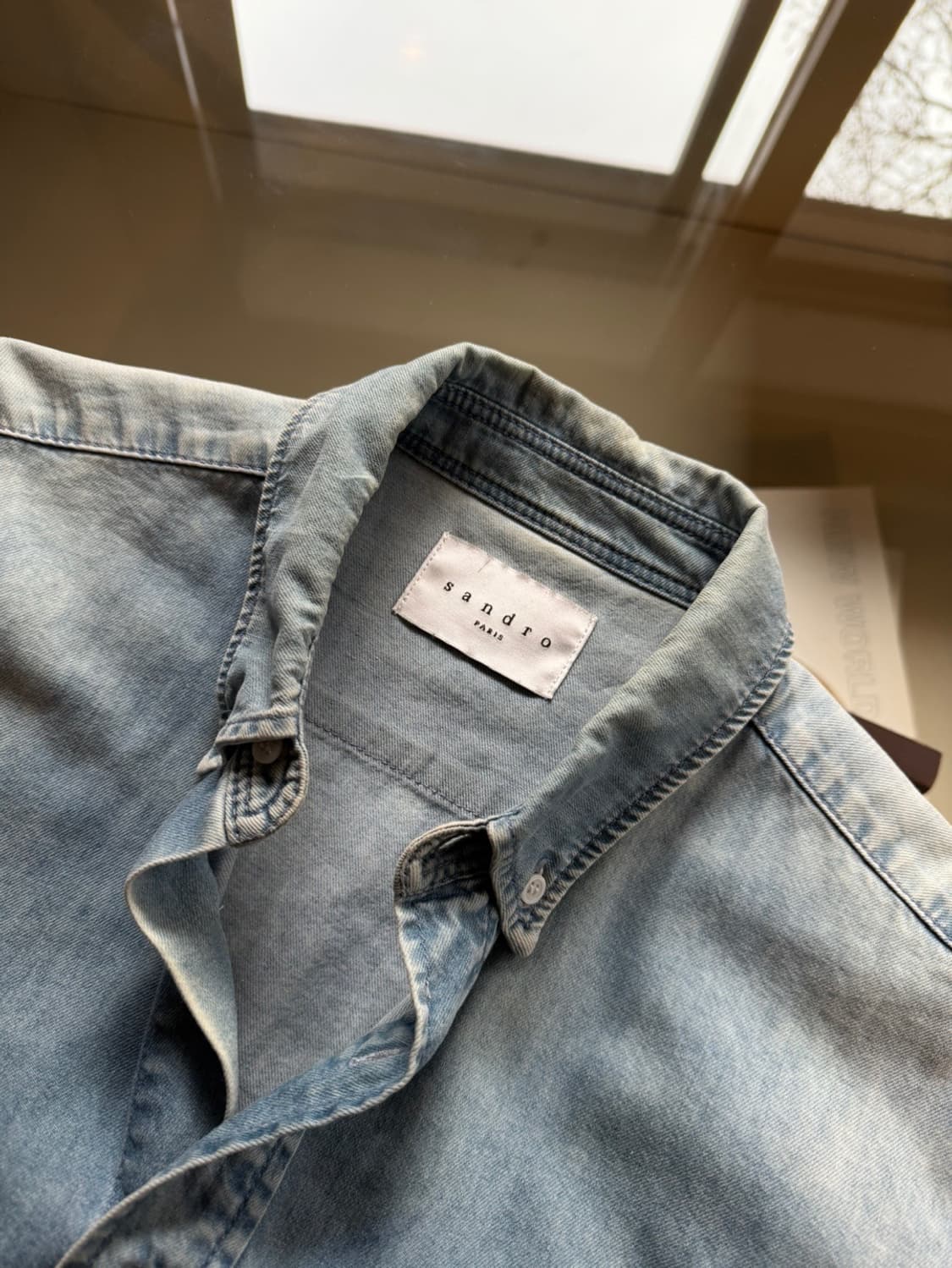 산드로 데님 버튼다운 셔츠 100 상품이미지9