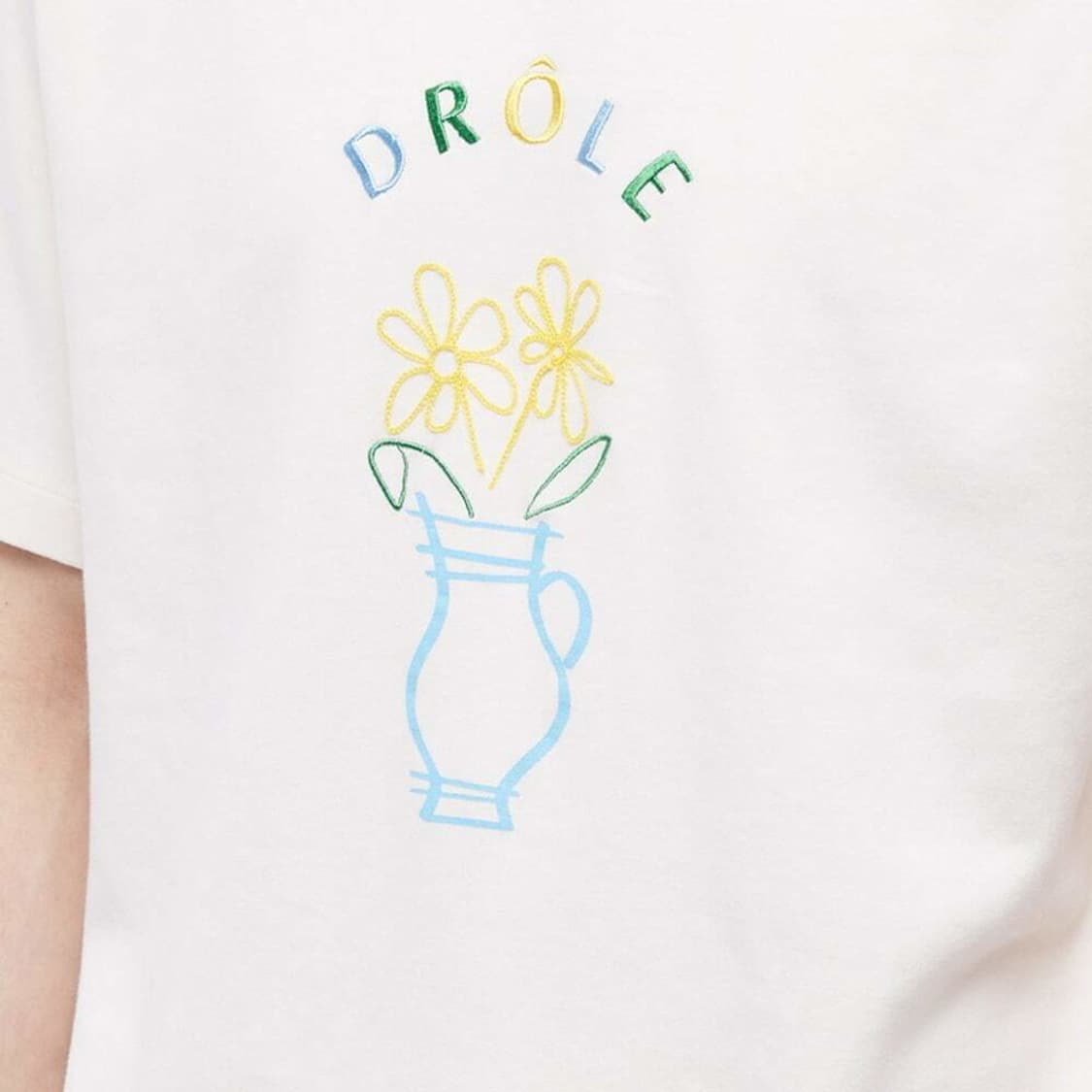 드롤드 무슈 플라워 자수 로고 티셔츠 상품이미지8