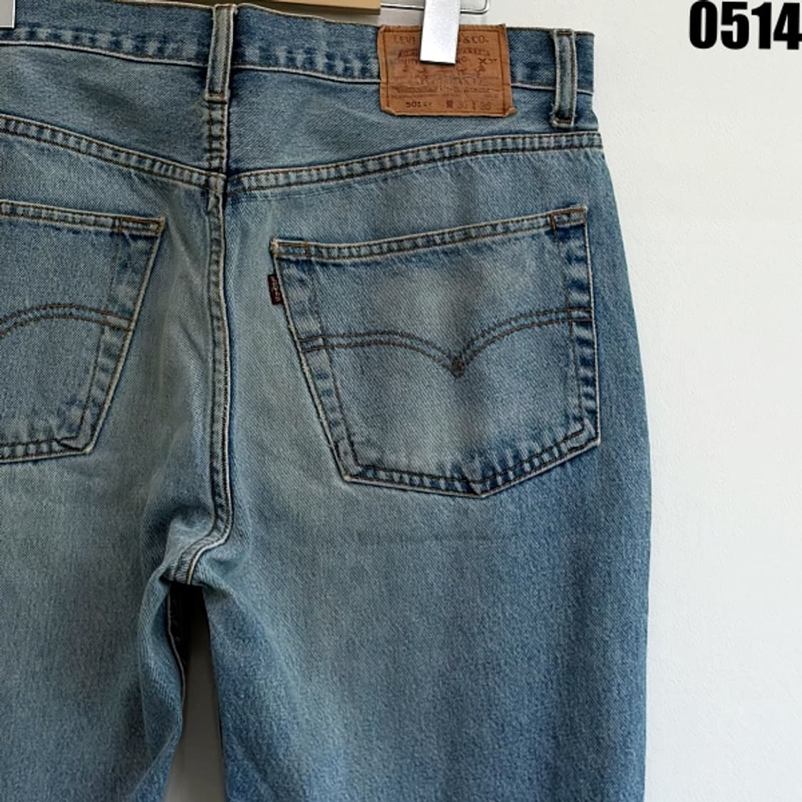 리바이스 501 중청 워싱 데님 팬츠 W36L36 0514 상품이미지9