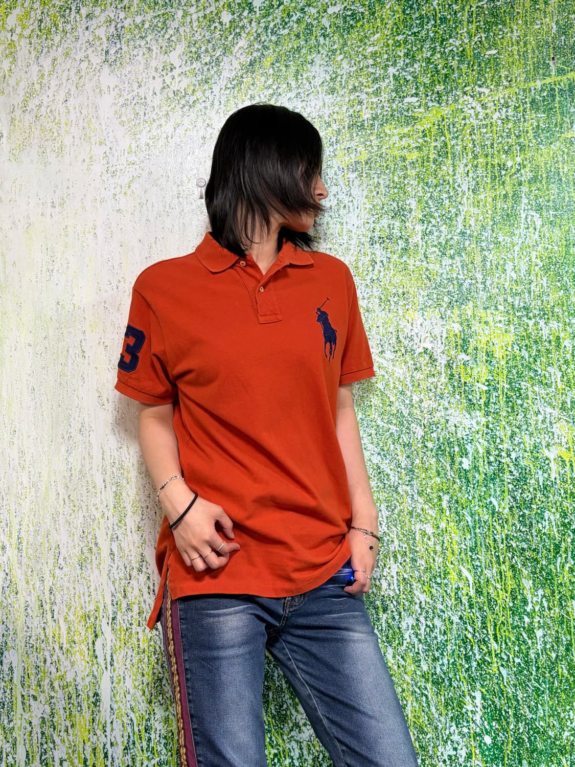 폴로 빅포니 치프키프 오렌지 반팔 카라 티셔츠 M 상품이미지4