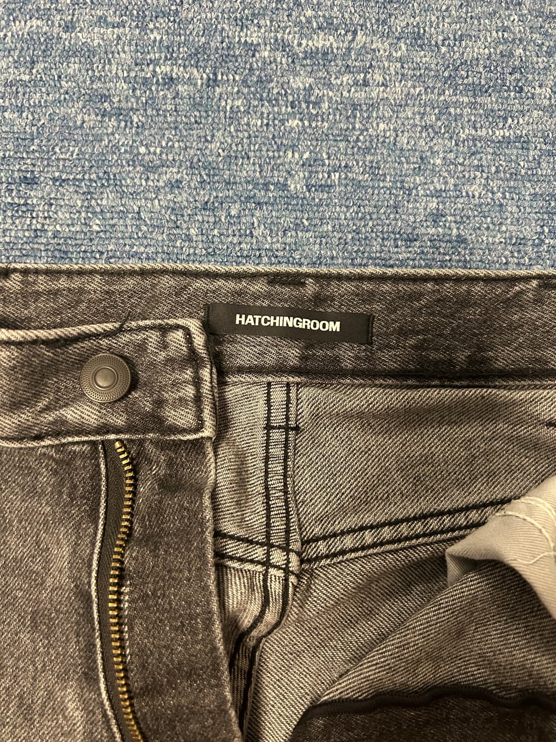 해칭룸 와이드커브진 워시드블랙3사 상품이미지4