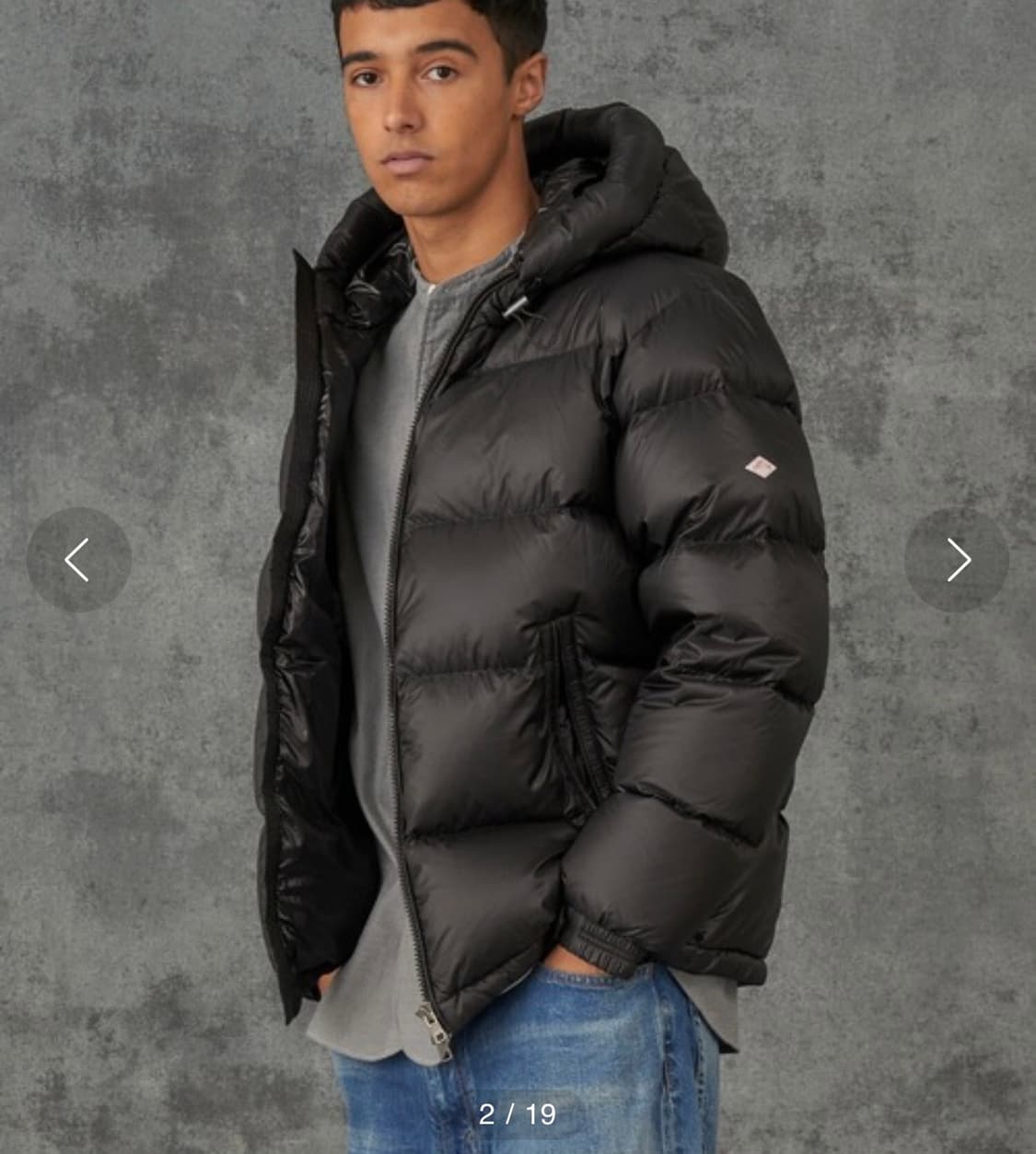 [L] 단톤 화이트 구스 다운 나일론 태프터 후드 다운 패딩 자켓 상품이미지7