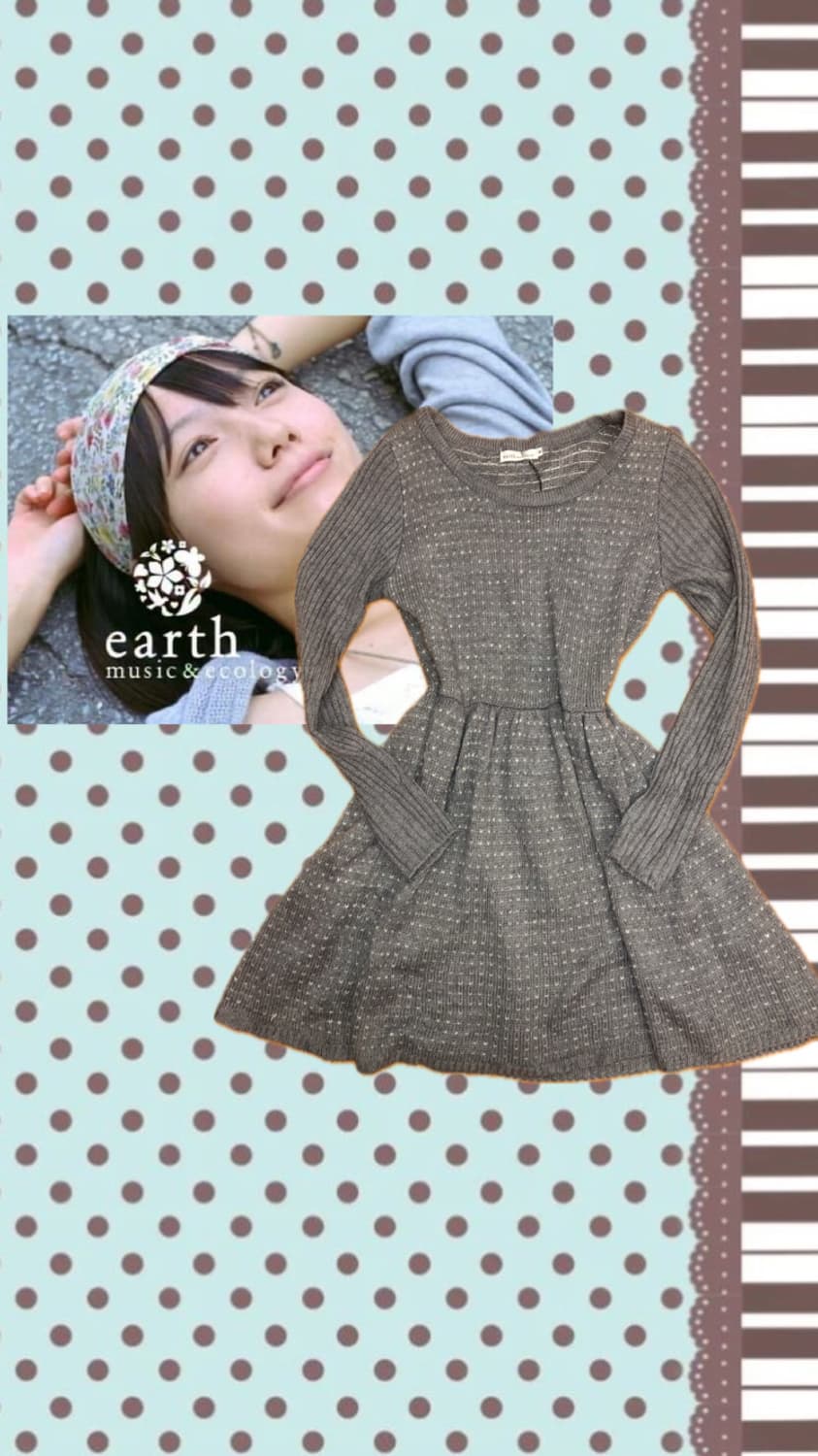 어스뮤직 그레이 니트 원피스 상품이미지1