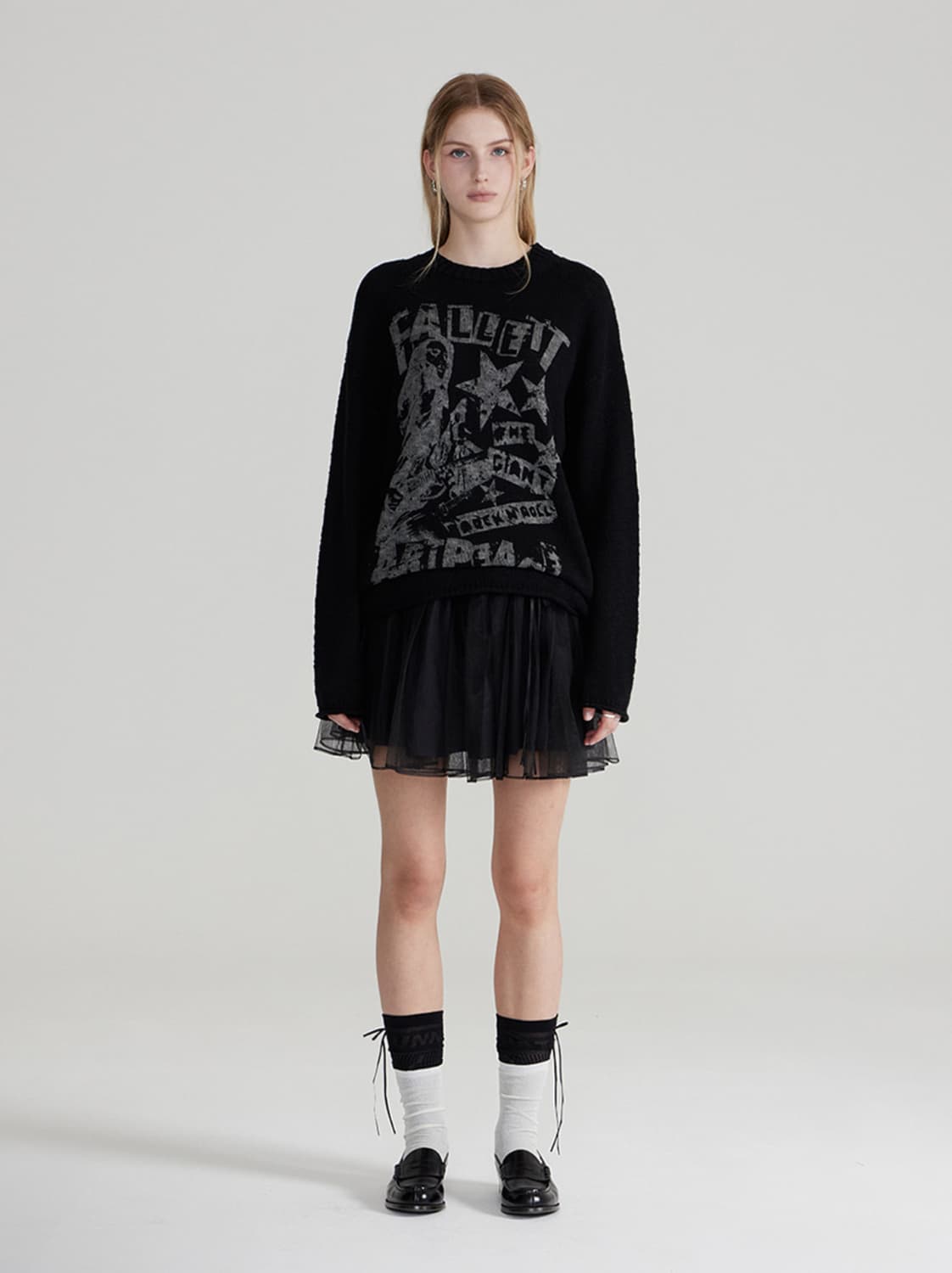 팔렛 락 밴드 니트 블랙 L 상품이미지3